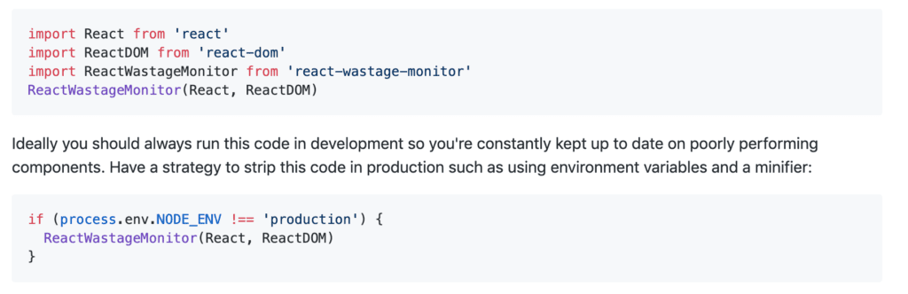 react developer tools, wastage monitor
