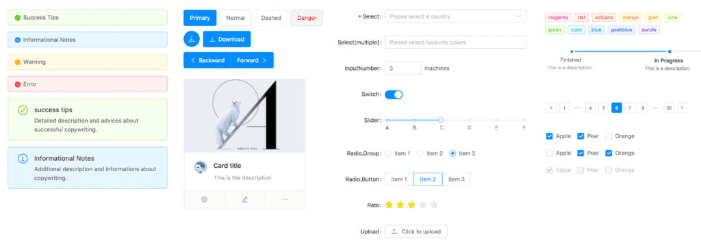 Ant-design UI framework screenshot