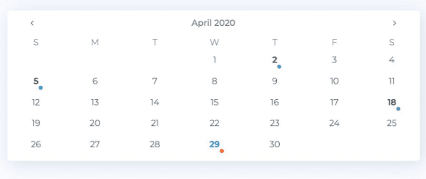 Bootstrap 4 Date Pickers Examples, DatePicker from Flatlogic