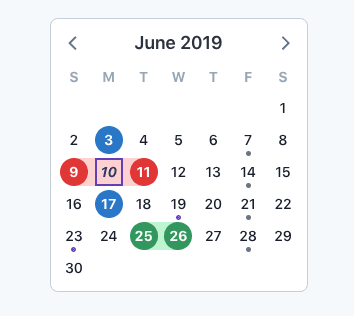 V-calendar screenshot
