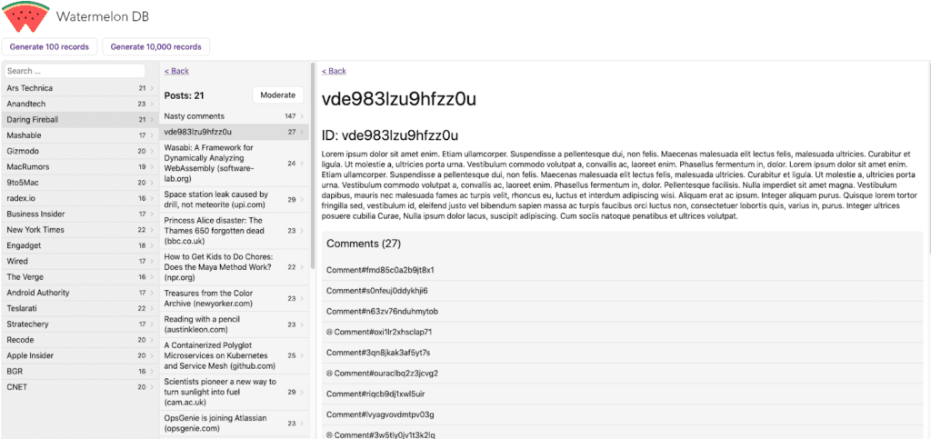 react open source projects: WatermelonDB screenshot