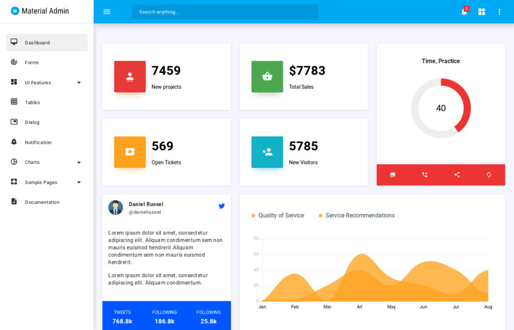 material design template