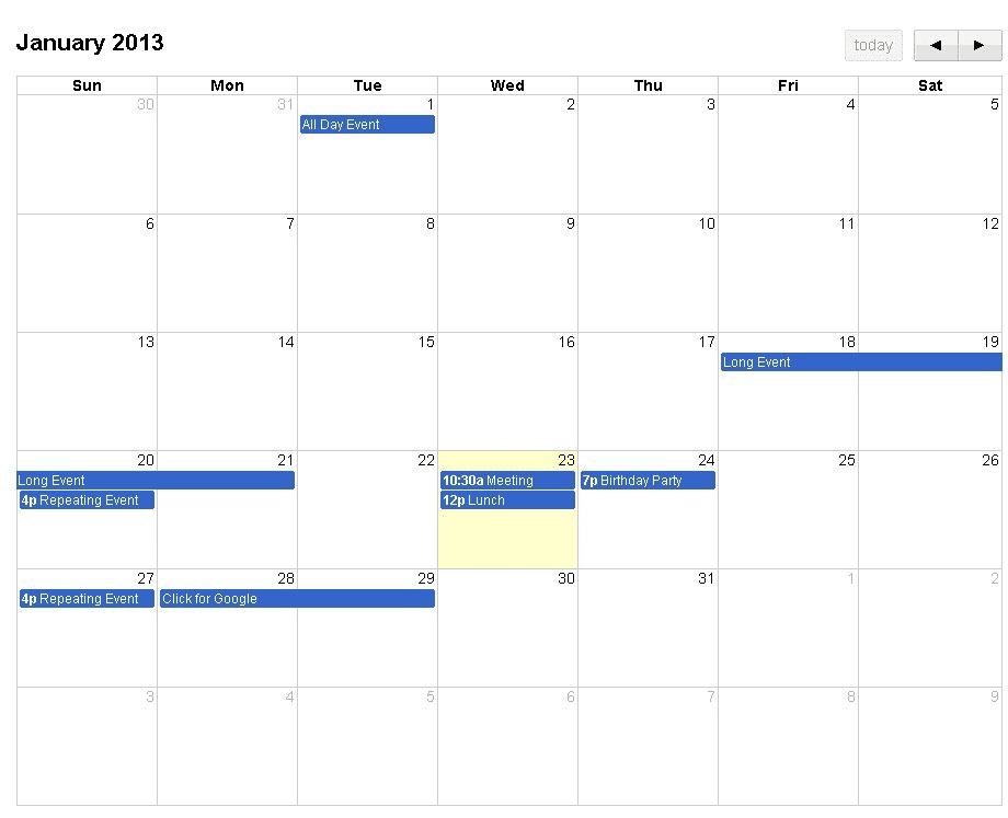 React Big Calendar screenshot