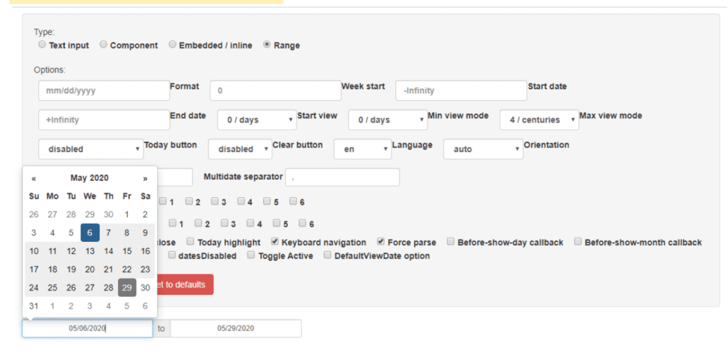 Bootstrap 4 Date Pickers Examples, Bootstrap datepicker from uxsolutions