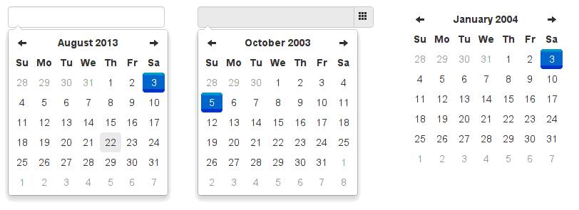 Bootstrap datepicker screenshot