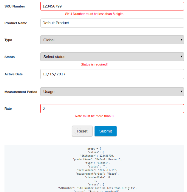 Formik basic form screenshot