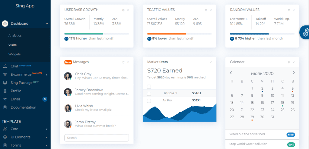 sing app nodejs react template