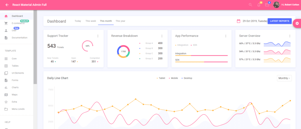 React Material Node.js Template