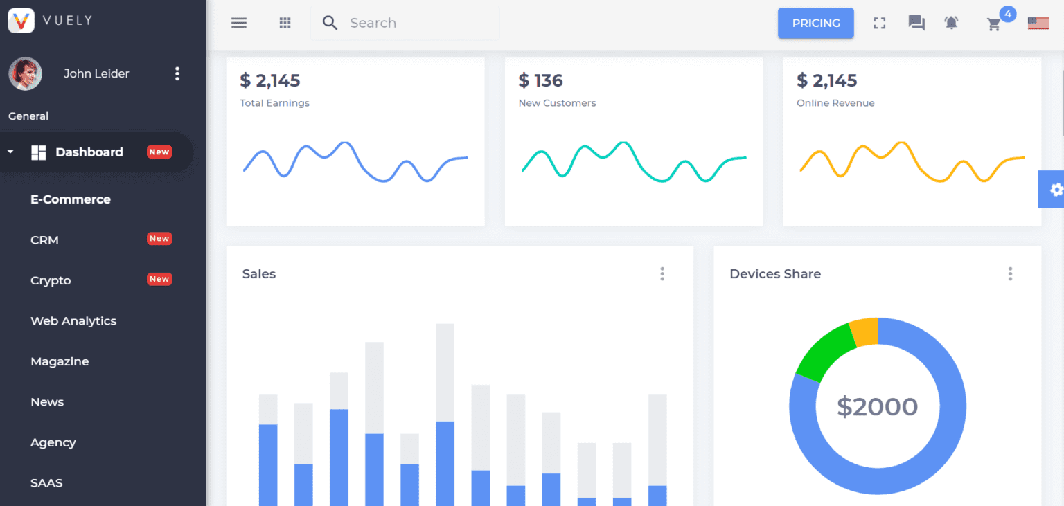 Top 7 Vue Material Admin Dashboard Templates Worth Your Attention