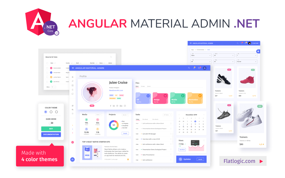 admin template with material design