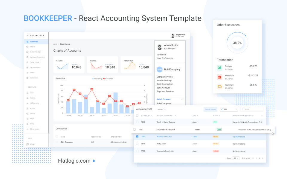 react accounting system template