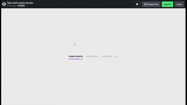 tabs with elastic borders