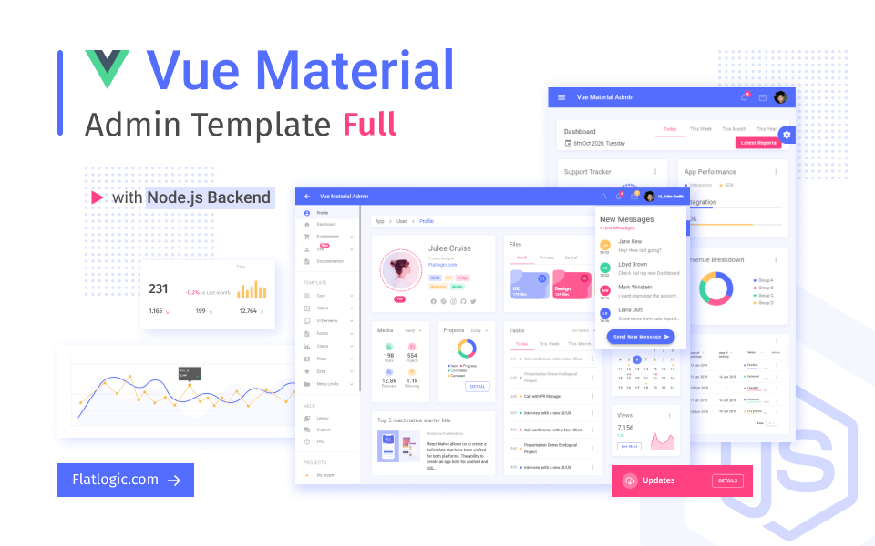 admin template made with Vue