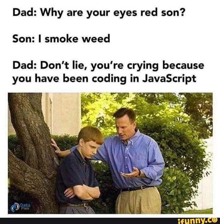 what makes programmers crying | javascript meme