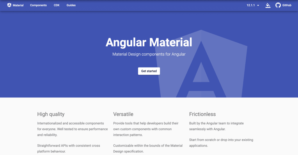 Bootstrap Alternative angular material