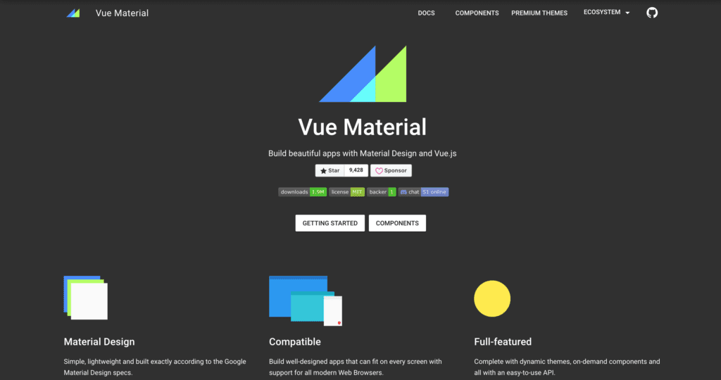 vue material Bootstrap Alternative