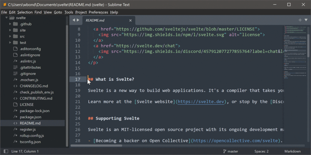best ide for react: sublime text screenshot