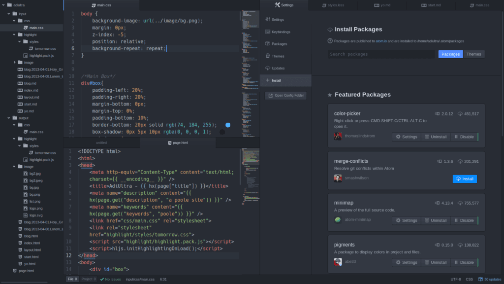 best ide for react: Atom ide screenshot