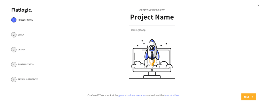 Pick a name for your project. This will help you know which project is which if you start another one.