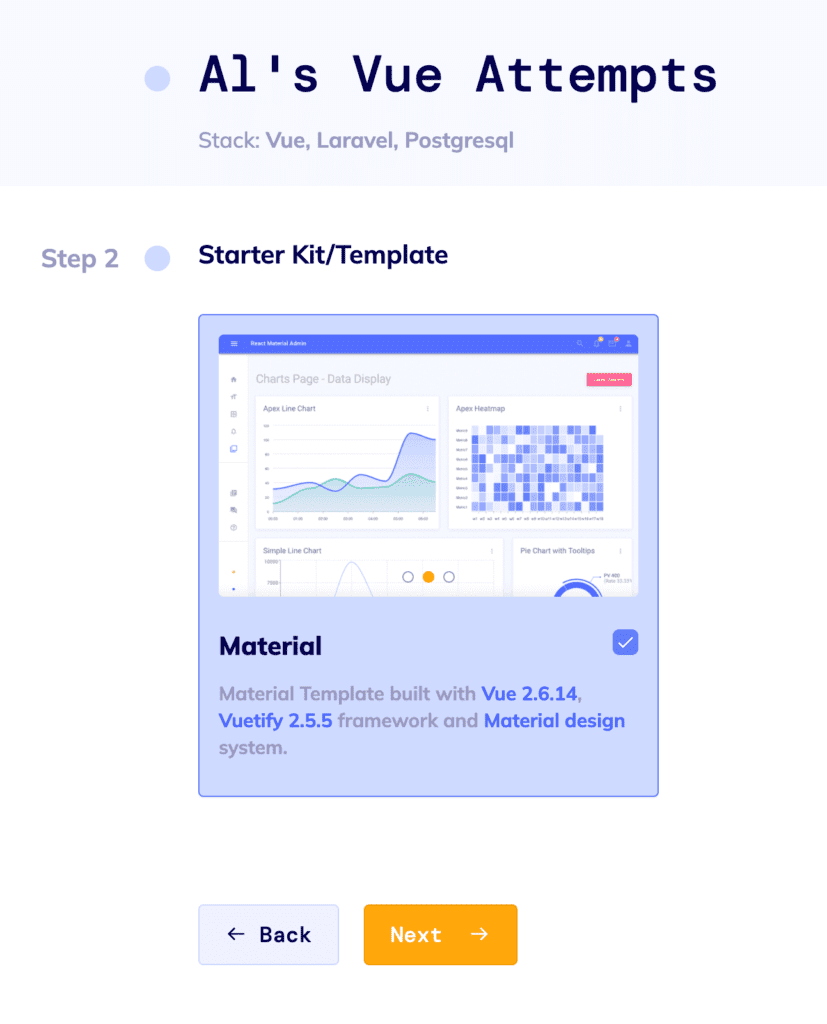 How to create a Vue app with Flatlogic platform: choosing design