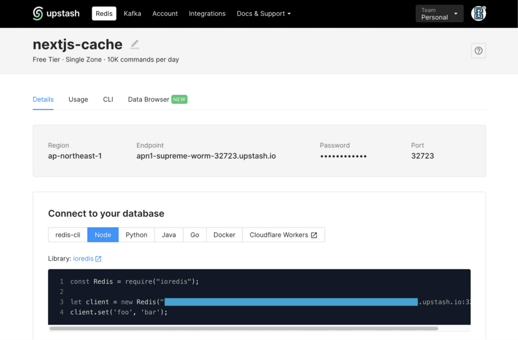 Caching NextJS Apps with Serverless Redis using Upstash