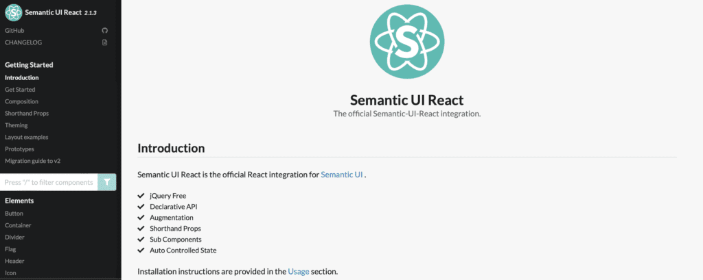 semantic ui react ui component library